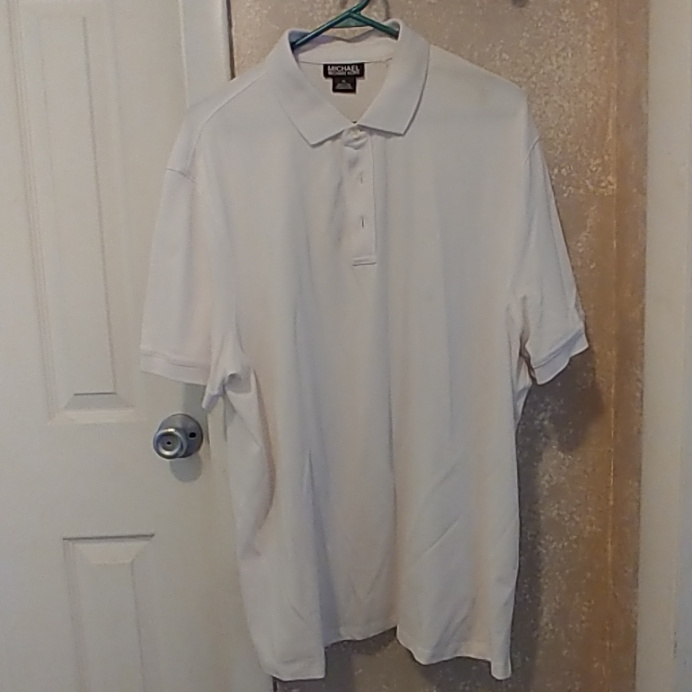 Men's Michael Kors white polo style shirt